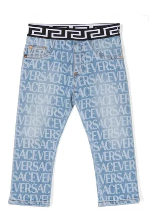VERSACE Slim Jeans - Greca slim-fit jeans - Blue