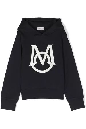 Moncler Hoodies - Logo-patch hoodie - Blue