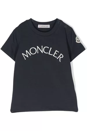 Moncler Short Sleeved T-Shirts - Logo-print short-sleeved T-shirt - Blue