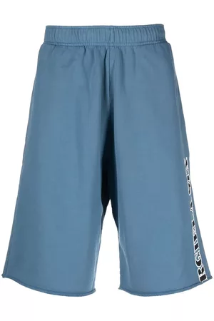 Maison Margiela Men Pants - Logo-print cotton track pants - Blue