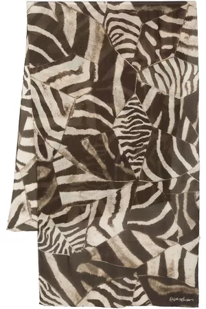 Ralph Lauren Women Winter Scarves - Animal-print cashmere scarf - Brown