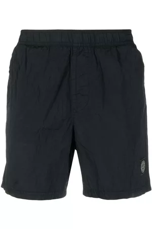 Stone Island Embroidered-logo swim shorts - Blue