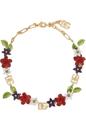 Dolce & Gabbana Logo-detail floral necklace