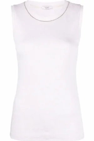 PESERICO SIGN Beaded-trim tank top