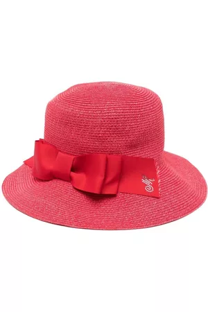 MONNALISA Boys Bow Ties - Bow-detail woven hat - Red