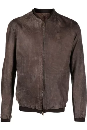 SALVATORE SANTORO Men Leather Jackets - Zip-up leather jacket - Brown