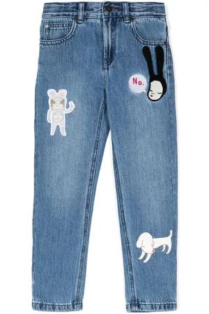 Stella McCartney Patch-design embroidered jeans - Blue