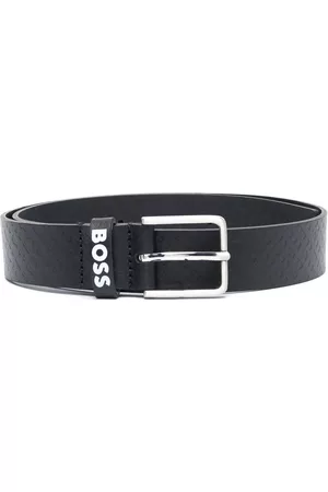 HUGO BOSS Belts - Logo-print leather belt - Black