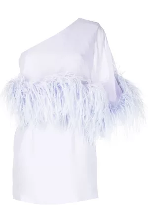 16Arlington Women Asymmetrical Dresses - Alder feather-trim asymmetrical dress - Purple