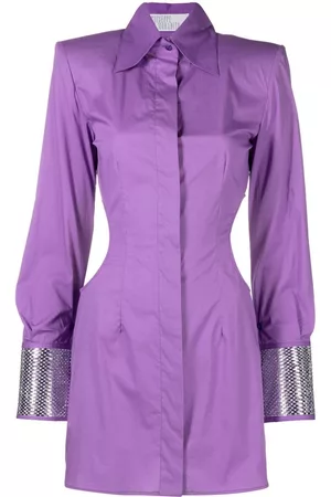 GIUSEPPE DI MORABITO Women Casual Dresses - Oversized-collar cut-out minidress - Purple