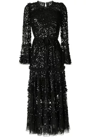 Needle & Thread Women Sequin party dresses - Annie sequin-embellished midi dress - Black