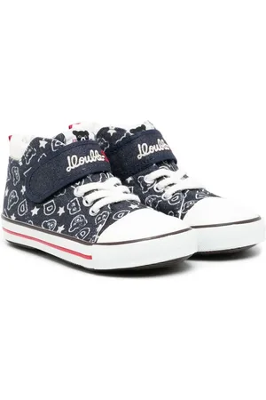 Miki House Bear-print high-top sneakers