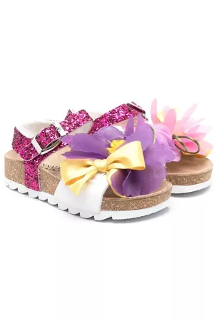 MONNALISA Sandals - Floral-detail 30mm sandals - Pink