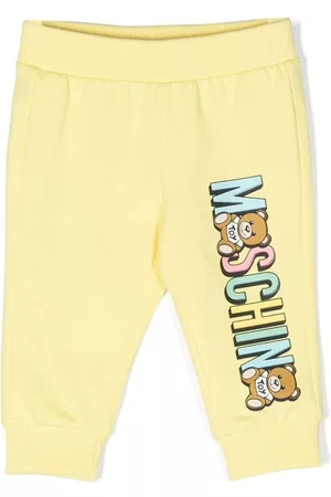 Moschino Sports Pants - Logo print tapered sweatpants - Yellow