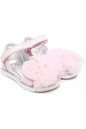 MONNALISA Sandals - Tulle trim open-toe sandals - Pink