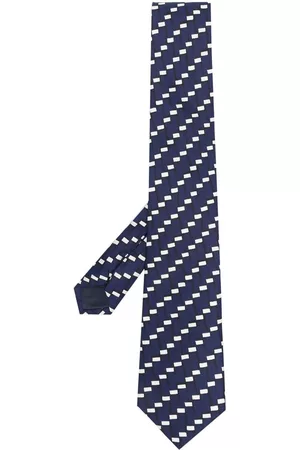 Armani Men Bow Ties - Patterned-jacquard silk tie - Blue