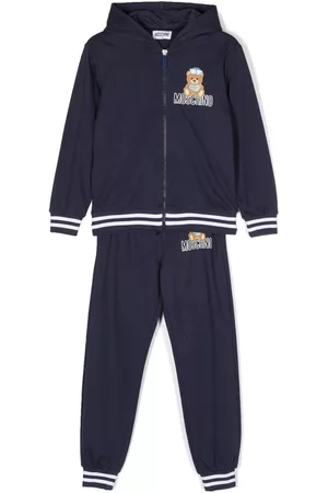 Moschino Sports Hoodies - Teddy-print hooded tracksuit - Blue
