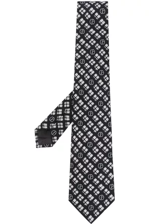 Armani Monogram-print silk tie - Black