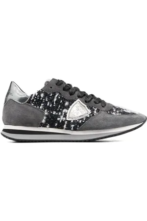 Philippe model Tweed-detail lace-up sneakers