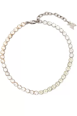 Amina Muaddi Crystal-embellished tennis anklet - Silver