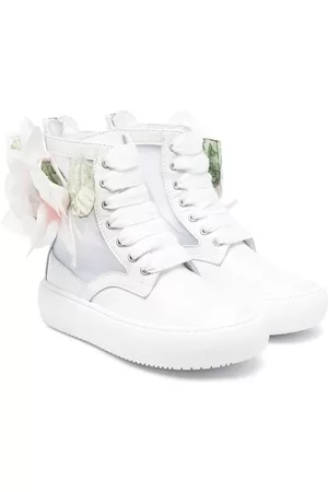 MONNALISA Ankle Boots - Floral-detail 35mm ankle boots - White