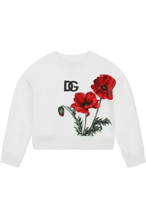 Dolce & Gabbana DG logo-branded flower-print sweatshirt - White