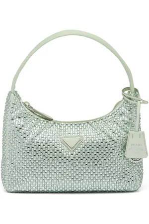 Prada Women Luggage - Re-Edition 2000 crystal-embellished shoulder bag - Green