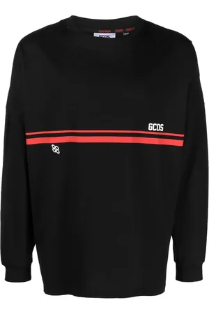 GCDS Logo-print striped sweatshirt