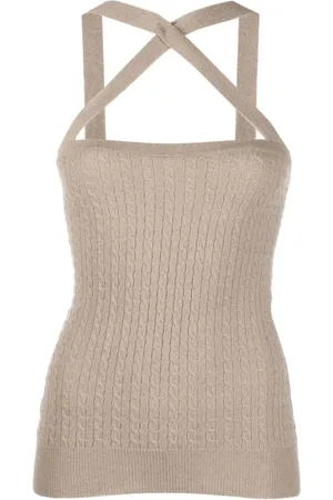 Patou Cable-knit halterneck top