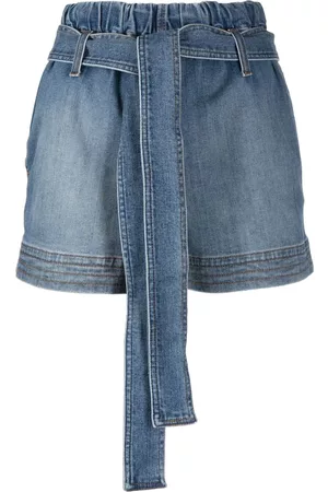 Stella McCartney Women Shorts - Tie-waist denim shorts - Blue