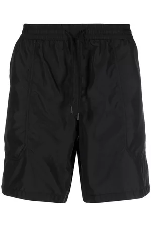 VERSACE Men Bermudas - Drawstring-waist straight-leg shorts - Black