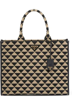 Prada Large Symbole embroidered tote bag
