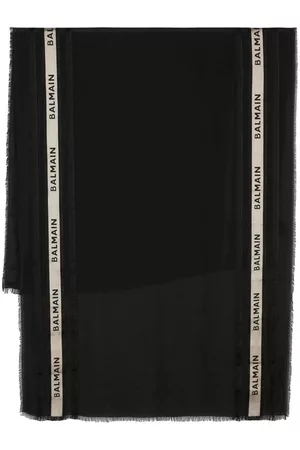 Balmain Scarves - Logo-jacquard scarf - Black