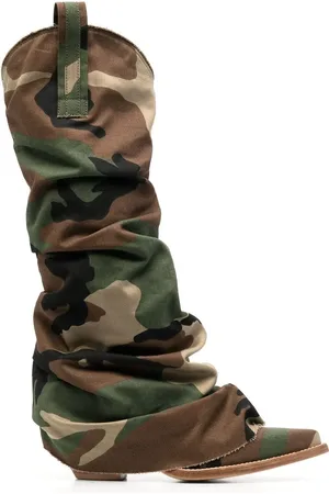 R13 Camouflage-print 55mm knee-high boots