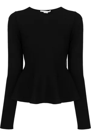 Stella McCartney Women Sweaters - Peplum-hem long-sleeved jumper - Black