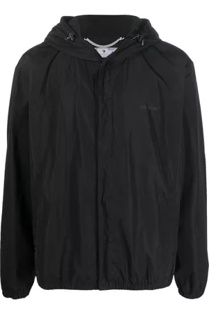 OFF-WHITE Men Sports Jackets - Diag logo-print windbreaker - Black