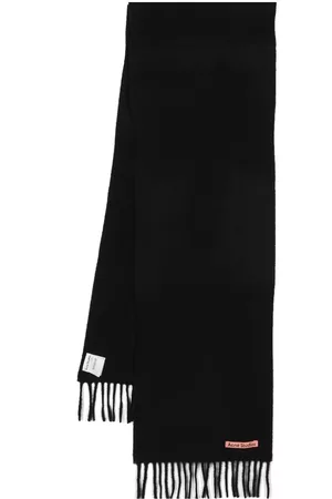 Acne Studios Tassel-detail wool scarf - Black