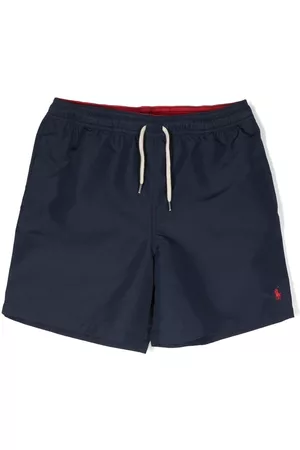 Ralph Lauren Boys Swim Shorts - Polo Pony motif swim shorts - Blue
