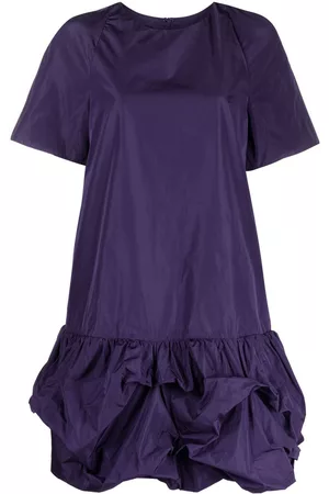 Emporio Armani Women Casual Dresses - Oversized riffle-edge dress - Purple