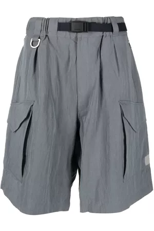 Y-3 Men Bermudas - Belted Bermuda cargo shorts - Grey