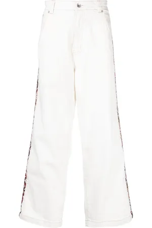FIVE CM Patterned-jacquard straight-leg jeans