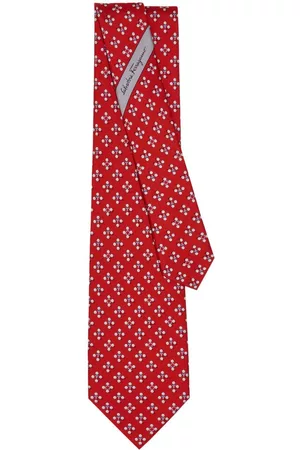 Salvatore Ferragamo Men Bow Ties - Golf print silk tie - Red