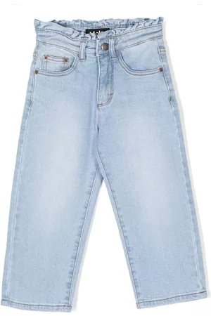 Molo Straight Jeans - Ruffled-detail straight-leg jeans - Blue