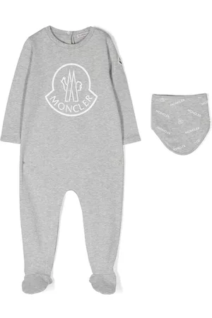 Moncler Bodysuits & All-In-Ones - Logo-print babygrow set - Grey