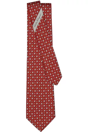 Salvatore Ferragamo Penguin print silk tie - Red