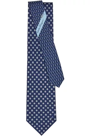 Salvatore Ferragamo Dart print silk tie - Blue