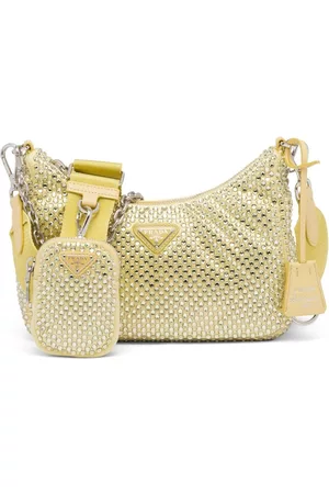 Prada Re-Edition 2005 crystal-embellished shoulder bag - Yellow