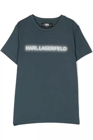 Karl Lagerfeld Boys T-shirts - Logo-print crew-neck T-shirt - Blue