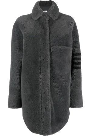 Thom Browne 4-Bar stripe shearling jacket