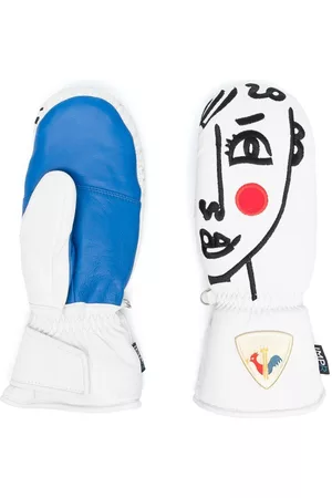 Rossignol Logo-patch detail leather mittens - White